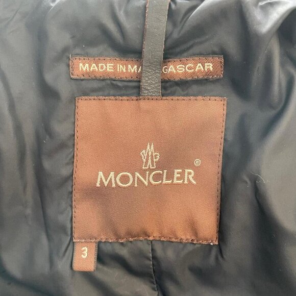 Vintage Moncler Down Puffer Coat | Black Long Quilted Jacket | Women’s Size 3 M - Picture 4 of 8